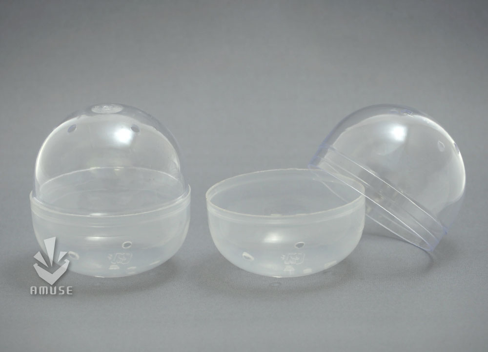 上限3セット》【業務用梱包品】65mm空カプセル 透明＋乳白色 約500個